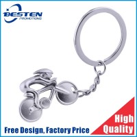 Souvenir Decoration Customized Custom Zinc Alloy 2D 3D Colorful Enamel Logo Silver Gold Mountain Bike Bicycle Metal Key Ring Keychain